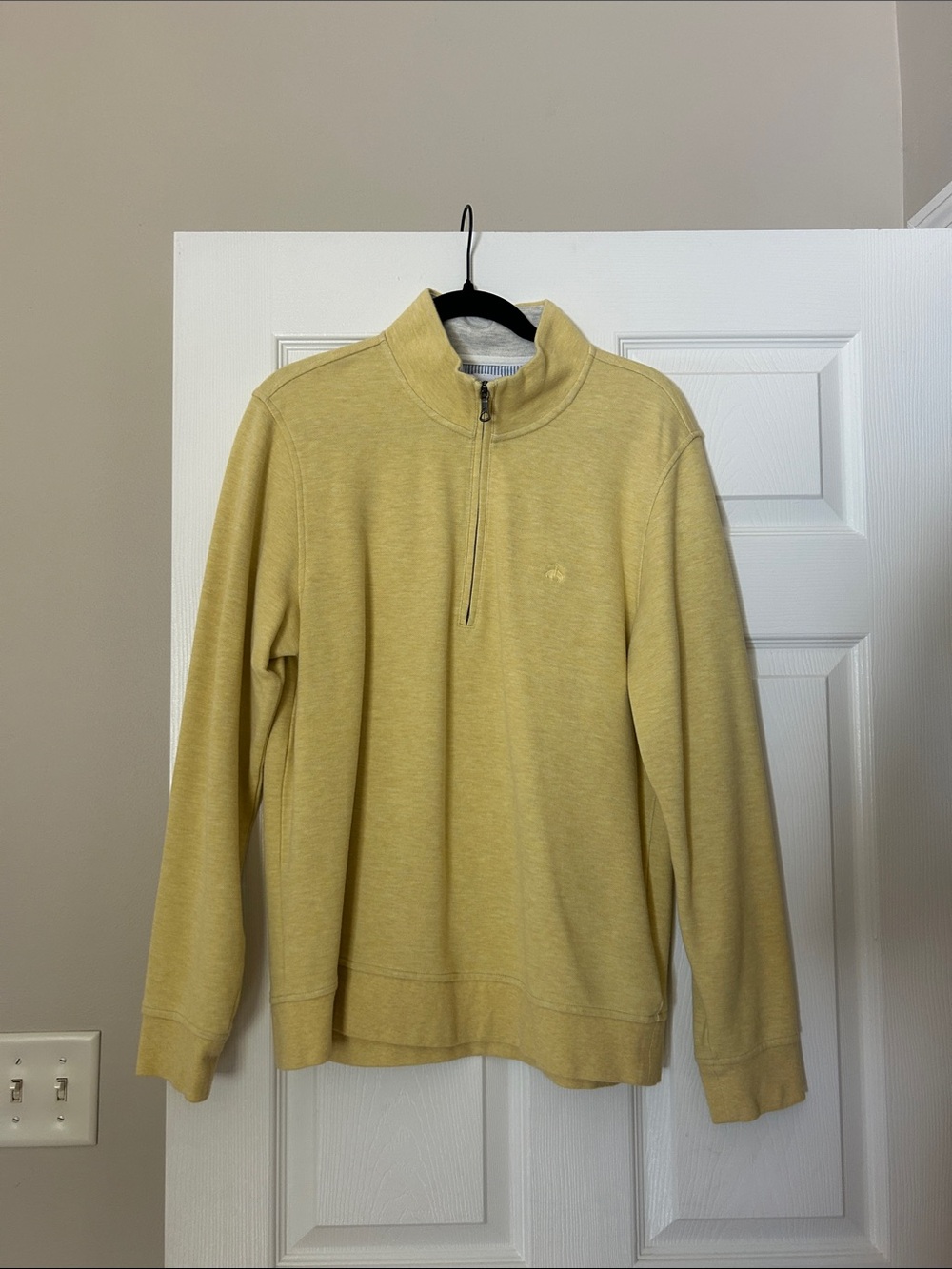 Brooks Brothers Men's Quarter-Zip Sweater in Light Yellow